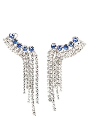 Obrázek produktu Addicted2 Náušnice 'Ilizia Earrings With Blue Crystals & Rhinestone Cascades' kobaltová modř / platinová