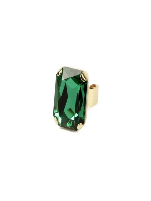 Obrázek produktu Addicted2 Prsten 'Celeste anello placcato oro con cristallo Swarovski smeraldo' smaragdová