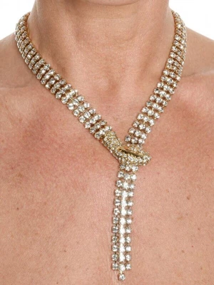 Obrázek produktu Addicted2 Řetízek 'Drago collana serpente placcata oro con Swarovski cristalli' zlatá