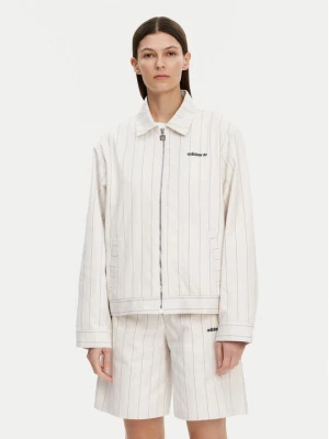 Obrázek produktu adidas Bunda pro přechodné období Pinstripe Harrington JJ3476 Bílá Loose Fit