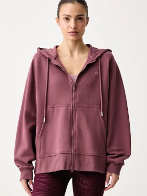 Obrázek produktu adidas by Stella McCartney rozepínací mikina kapucí dámská bavlnou fialová