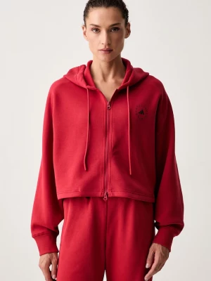 Obrázek produktu adidas by Stella McCartney rozepínací mikina s kapucí dámská s bavlnou červená
