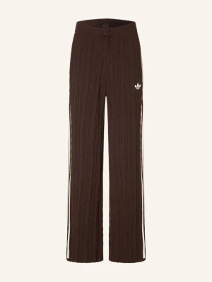 Obrázek produktu Adidas Originals Pletené Kalhoty tmavě hnědá / bílá