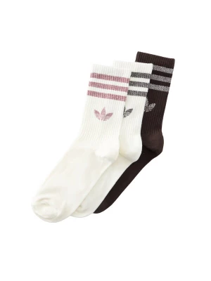 Obrázek produktu ADIDAS ORIGINALS Ponožky '3 STRIPES GLITTER CREW 3 PAIRS' tmavě hnědá / bledě fialová / černý melír / bílá