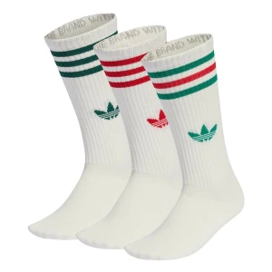 Obrázek produktu ADIDAS ORIGINALS Ponožky '3-Stripes High Crew 3 Pairs' smaragdová / tmavě zelená / červená / bílá