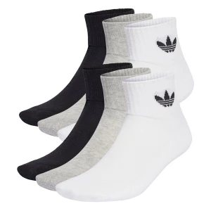 Obrázek produktu ADIDAS ORIGINALS Ponožky 'Mid Ankle 6 Pairs' šedý melír / černá / bílá