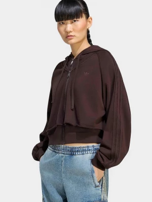 Obrázek produktu adidas Originals rozepínací mikina s kapucí dámská bavlněná SST Double Front hnědá