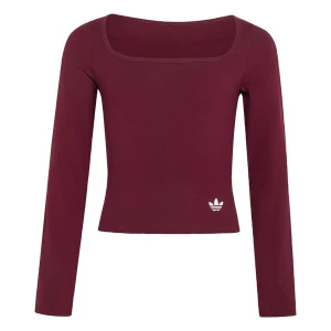 Obrázek produktu ADIDAS ORIGINALS Tričko 'SLIM FRONT SQUARE COLLAR LONGSLEEVE' rubínově červená