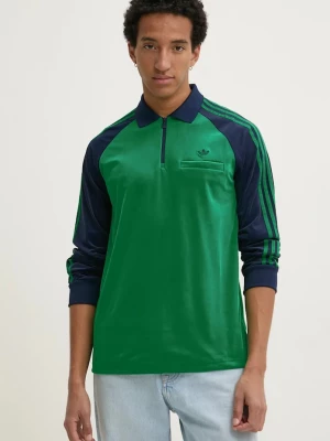 Obrázek produktu adidas Originals Velurová mikina adidas Originals Velour Polo zelená