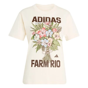 Obrázek produktu ADIDAS SPORTSWEAR Funkční tričko 'Adidas x Farm Rio' krémová / tmavě hnědá / světle zelená / světle červená