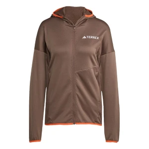 Obrázek produktu ADIDAS TERREX Funkční fleecová mikina 'Xperior' čokoládová / oranžová / bílá