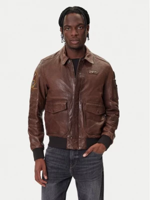 Obrázek produktu Aeronautica Militare Kožená bunda 252PN0963U100839 Hnědá Regular Fit