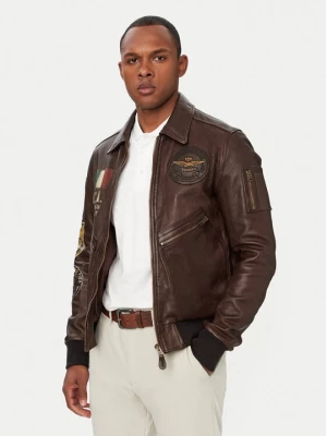 Obrázek produktu Aeronautica Militare Kožená bunda 261PN5056U100839 Tmavě hnědá Regular Fit