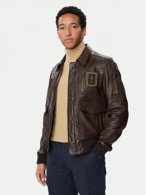 Obrázek produktu Aeronautica Militare Kožená bunda 262PN0846U100839 Tmavě béžová Regular Fit