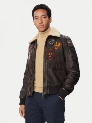 Obrázek produktu Aeronautica Militare Kožená bunda 262PN0968U100839 Tmavě béžová Regular Fit