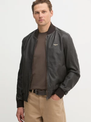 Obrázek produktu Aeronautica Militare Kožená bunda bomber Aeronautica Militare hnědá