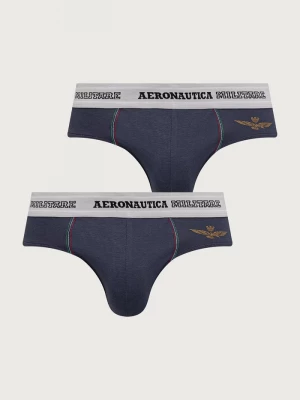 Obrázek produktu Aeronautica Militare slipy pánské bavlněné s elastanem 2-pack námořnická modř