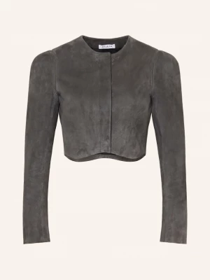Obrázek produktu Alaïa Krátká Kožená Bunda tmavě šedá