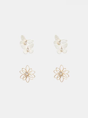 Obrázek produktu Aldo náušnice dámské kovové s kubickým zirkonem FLORAFLY 2-pack béžová