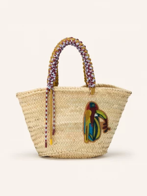 Obrázek produktu Alémais Nákupní Taška Toucan Tango Macrame Midi velbloudí / tmavě červená / žlutá