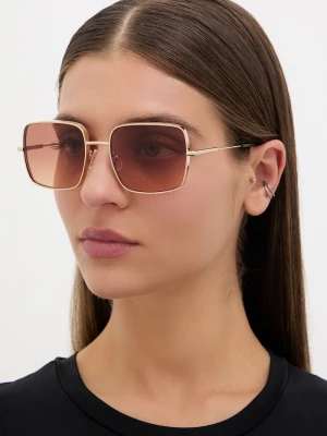 Obrázek produktu Alexander McQueen hranaté sluneční brýle dámské zlatá