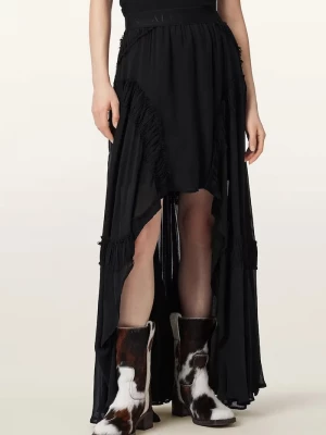 Obrázek produktu AllSaints asymetrická sukně z viskózy DORINA černá