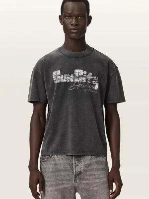 Obrázek produktu AllSaints basic tričko pánské bavlněné SUN černá