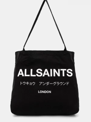 Obrázek produktu AllSaints Bavlněná taška AllSaints 38 x 35 x 12 cm černá