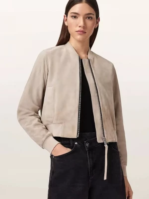 Obrázek produktu AllSaints bomber dámský semišový ORTEN béžová