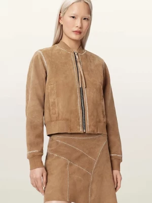 Obrázek produktu AllSaints bomber dámský semišový ORTEN béžová