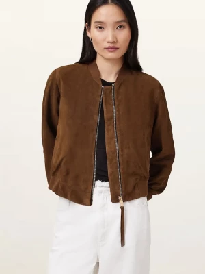 Obrázek produktu AllSaints bomber dámský semišový ORTEN hnědá