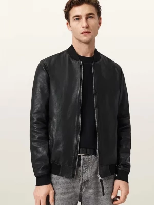 Obrázek produktu AllSaints bomber pánský kožený MORTEN černá