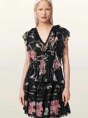 Obrázek produktu AllSaints halenka s volánkem dámská z modalu CANTO černá
