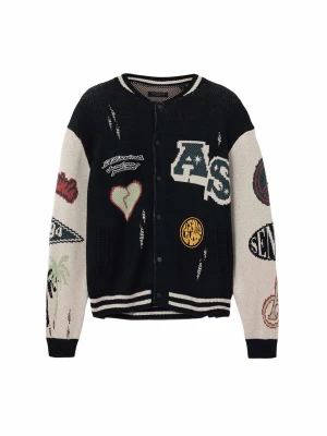 Obrázek produktu AllSaints Kardigan 'CHASE' krémová / chladná modrá / tmavě červená / černá