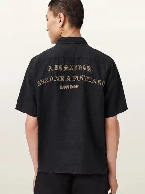 Obrázek produktu AllSaints košile pánská lněná DUNLOE černá