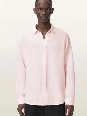 Obrázek produktu AllSaints košile pánská lněná LOOM růžová