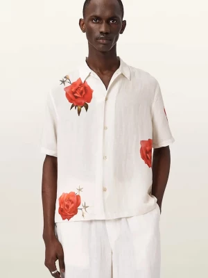 Obrázek produktu AllSaints košile pánská se lnem FLEUR béžová