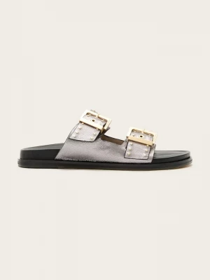 Obrázek produktu AllSaints Kožené pantofle AllSaints Magda Stud Sandal stříbrná