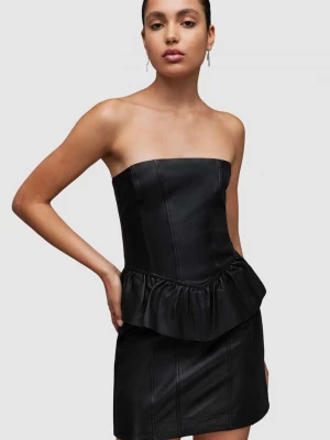 Obrázek produktu AllSaints Kožené šaty AllSaints WL068Z CASSIE LEA RUFFLE DR černá