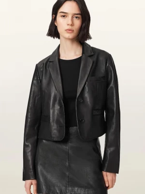 Obrázek produktu AllSaints krátká bunda dámská kožená APTON černá