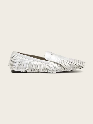 Obrázek produktu AllSaints mokasíny dámské kožené Sandy Fringe Loafer stříbrná