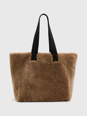 Obrázek produktu AllSaints Oboustranná kožená kabelka AllSaints IZZY SHEARLING hnědá