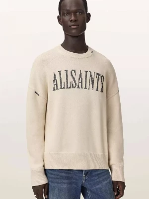 Obrázek produktu AllSaints oversize mikina pánská bavlněná CROSSED béžová