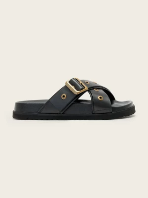 Obrázek produktu AllSaints pantofle na plochém podpatku kožené Suki Western Sandal černá