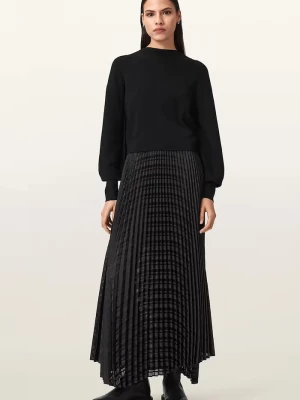 Obrázek produktu AllSaints šaty se svetříkem z viskózy černá