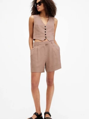 Obrázek produktu AllSaints Šortky s příměsí lnu AllSaints DERI LYN hnědá