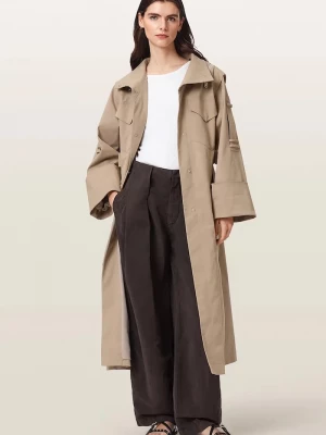 Obrázek produktu AllSaints trenčkot dámský s bavlnou CLAYTON béžová