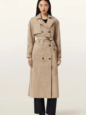 Obrázek produktu AllSaints trenčkot dámský semišový REED SUEDE béžová