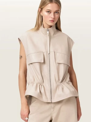 Obrázek produktu AllSaints vesta dámská kožená FLOR béžová