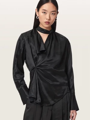 Obrázek produktu AllSaints zavinovací halenka dámská z viskózy ZELLIE černá